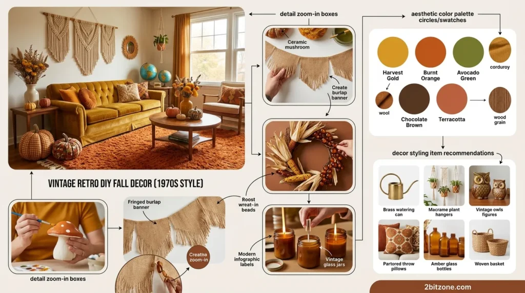 Vintage Retro Diy Fall Decor 1970s Style