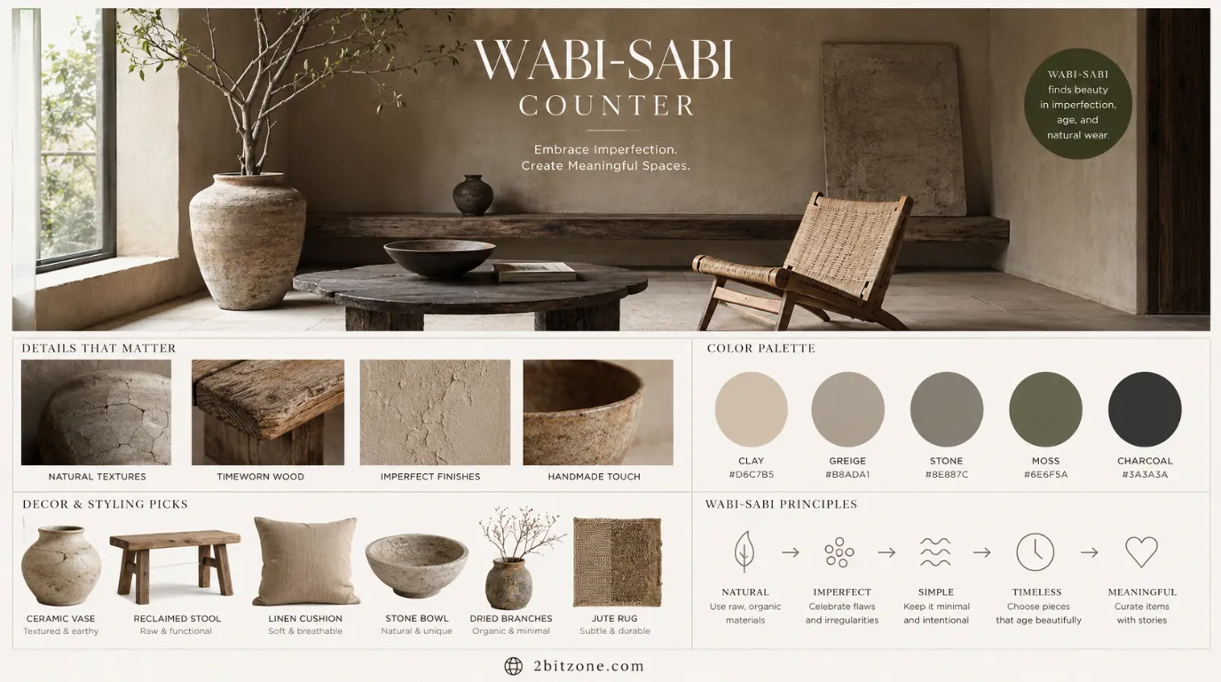 Wabi Sabi Counter Kitchen Counter Decor