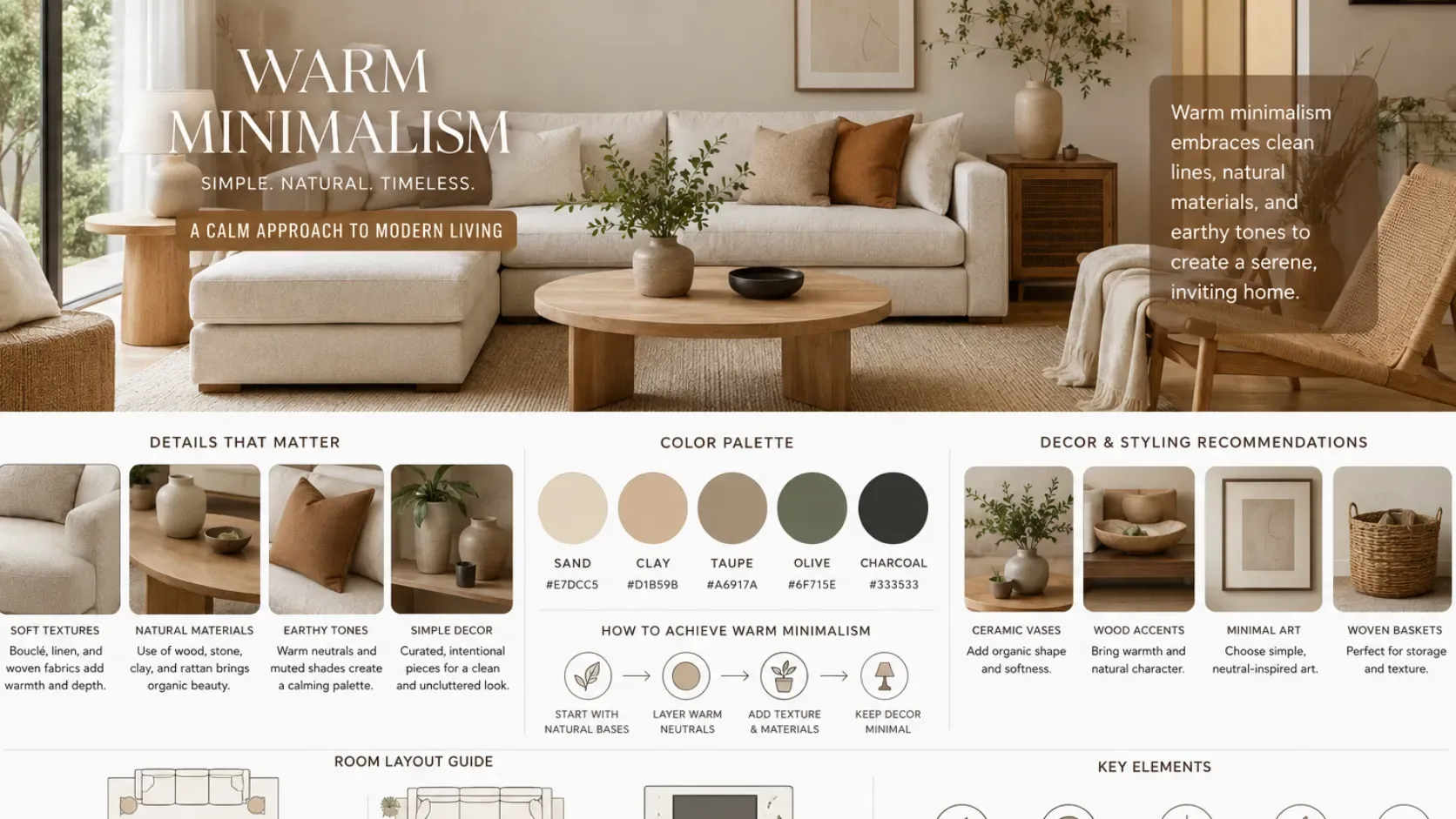 Warm Minimalism Outdated Living Room Couch Colors