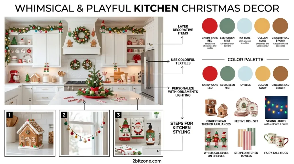 Whimsical Playful Kitchen Christmas Decor kitchen christmas decor