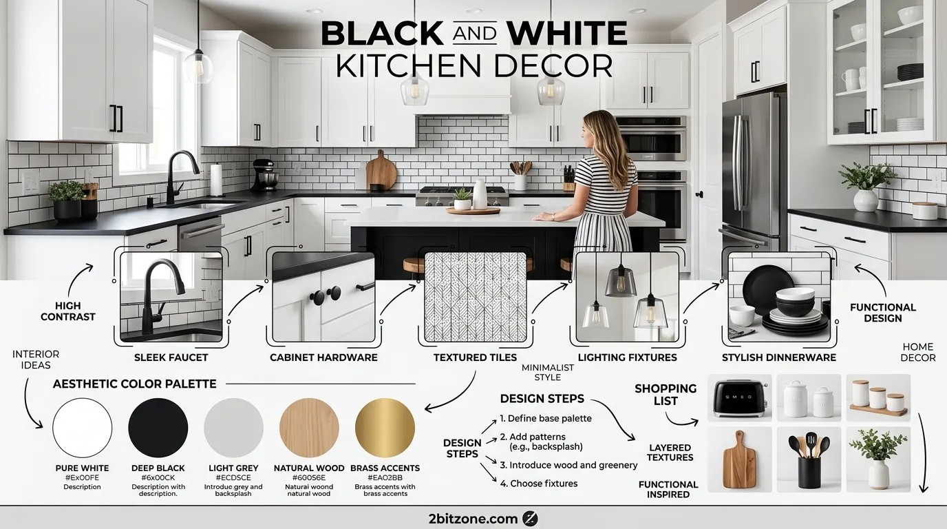 Black And White Kitchen Decor