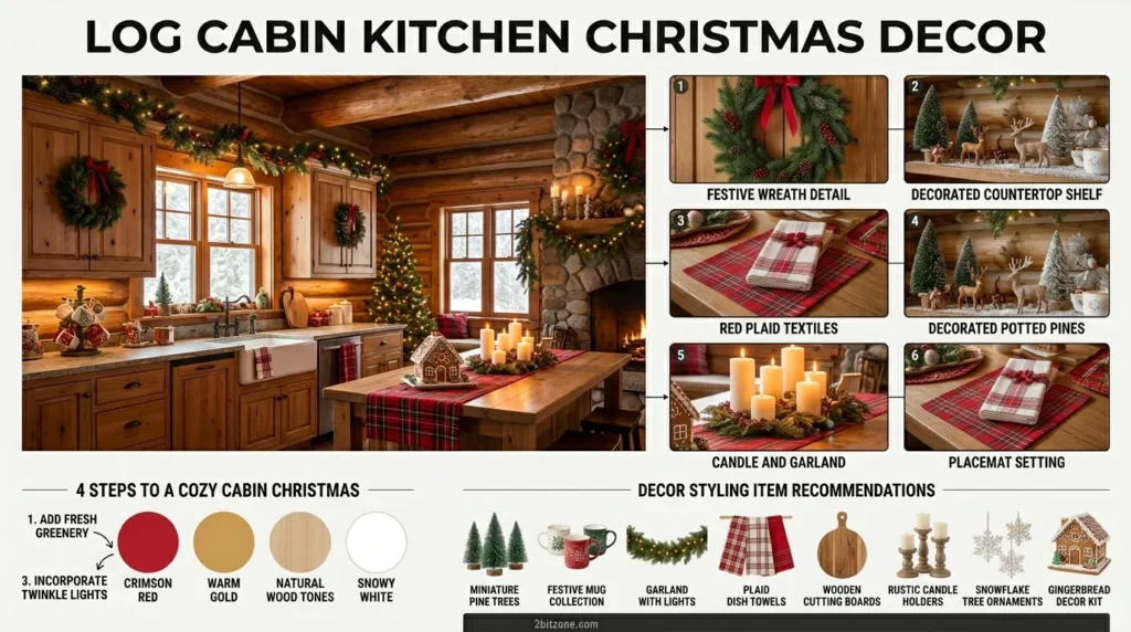 Log Cabin Kitchen Christmas Decor